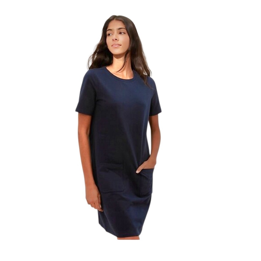 Banana Republic Navy Short-Sleeve T Shirt Shift Dress Large